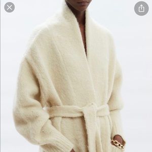 The Frankie Shop Long Alpaca Blend Belted Cardigan